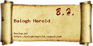 Balogh Herold névjegykártya