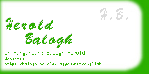 herold balogh business card
